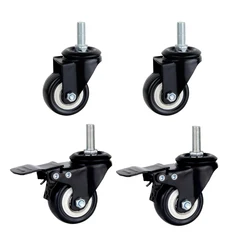 High quality supermarket shopping trolley castor black stem shopping trolley caster with brake NO 1