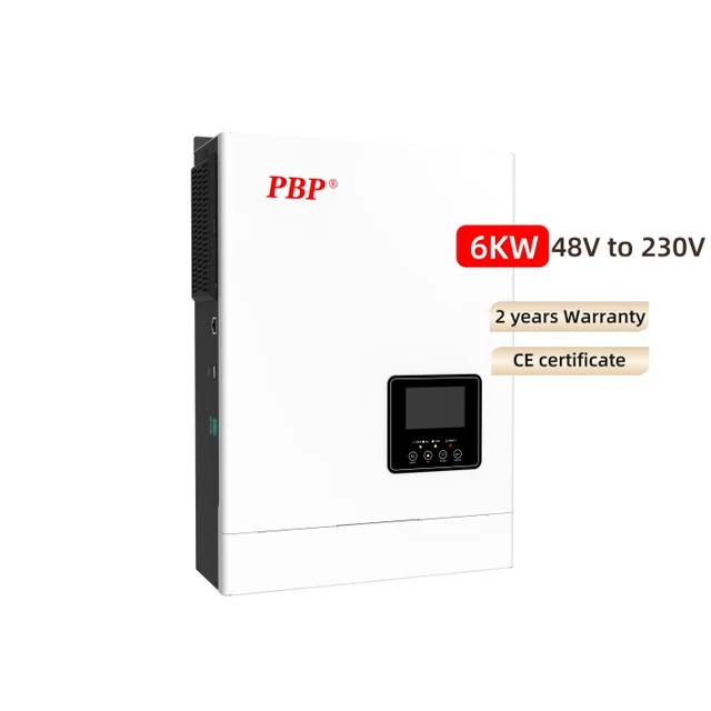 PBP 48V 5kw 6kw Home & Commercial Solar Hybrid System Solar Inverter 450V 100A MPPT Dual Output LCD Display WiFi Connectivity