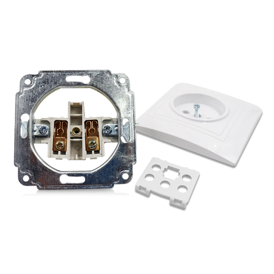 European Standard 2 Pin Plug Socket Outlet 220V 16A PC Panel Copper Quality Home Electric Wall Socket