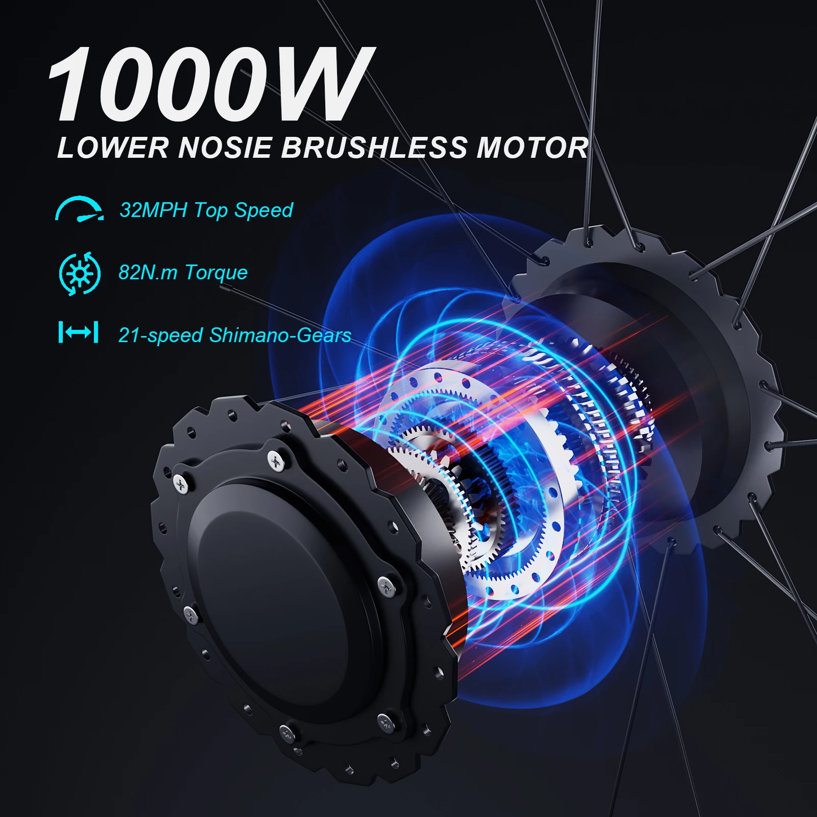 Support Customization Electric Road Bike 48v 1000w 22.4ah 26x4.0 Fat