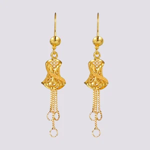 Gold-plated Stainless Steel Chandelier Earrings for Wedding Party & Gift