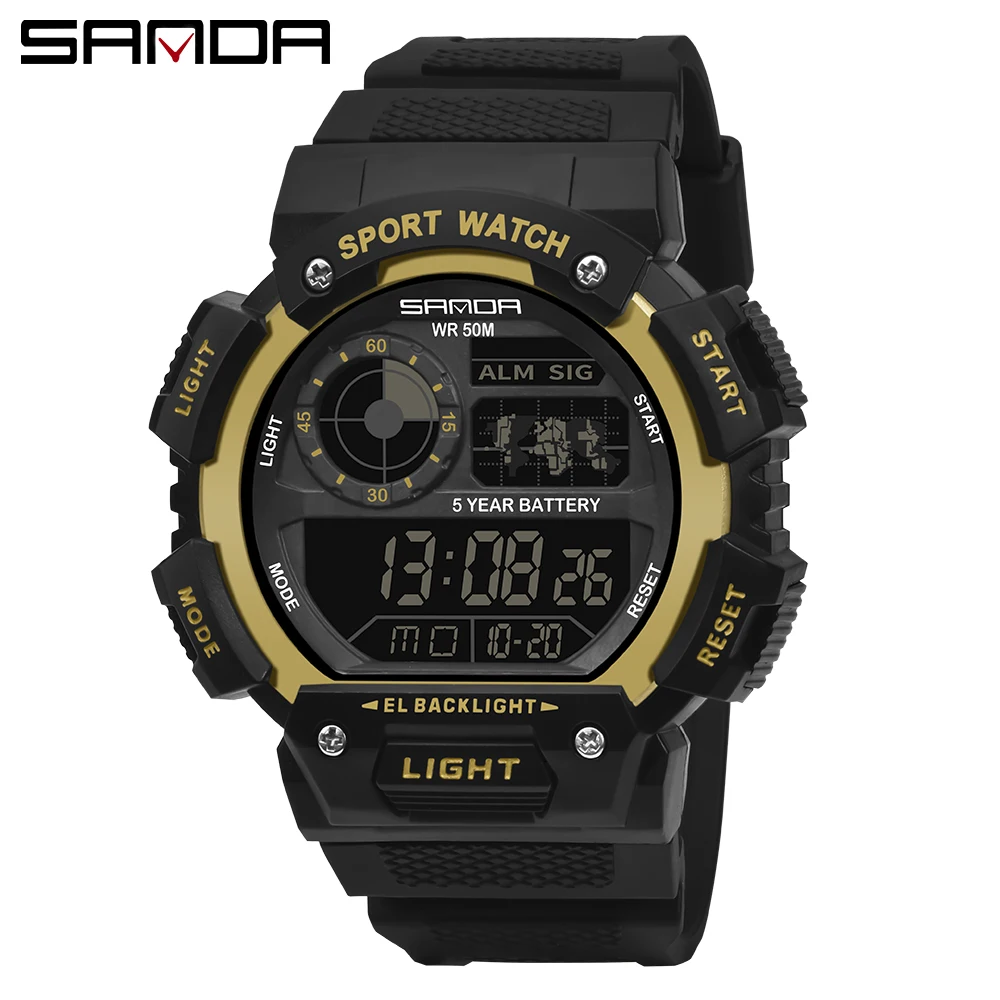 Sanda Men Sport Watch Dual Display Analog Digital Led Electronic Wrist  Watches | Fruugo BH