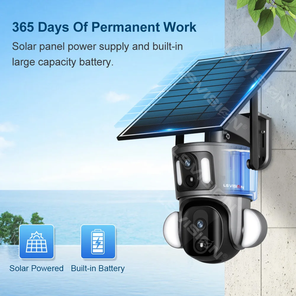Telecamera Ptz Solare 4G 1080p Con Rilevamento Del Movimento Pir Visione Notturna A Colori Impermeabile Ip66 90512841