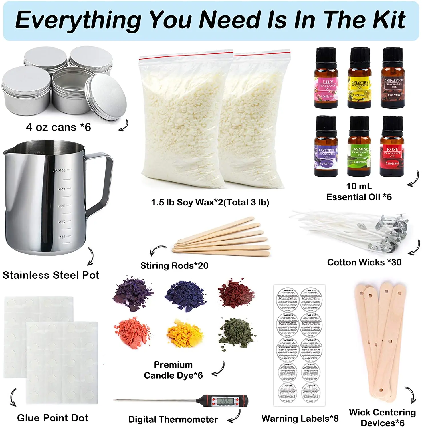 Diy Candle Making Kit For Full Beginners Set Make Your Own Diy Soy ...