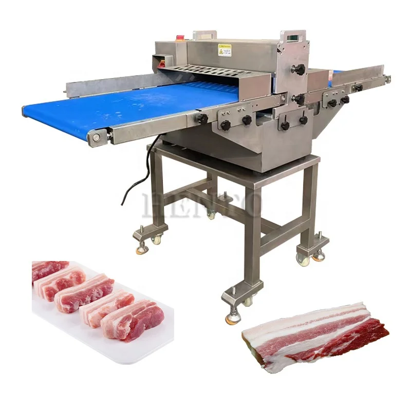 Industrial Fresh Meat Slicer Automatic / Meat Strip Cutter / Meat Cutlets Cutting Machine