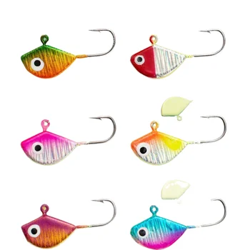 CHEERY Mini Teardrop Glow in Dark Micro Jig Head with 3D Eyes, Winter Ice Fishing Hook & Lure Tackle – Metal Jig – view 3