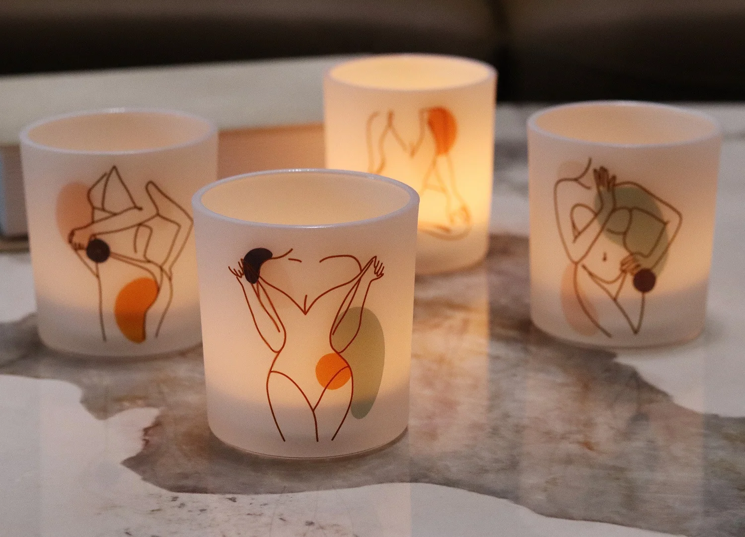 Art Abstrant Body Candle Jar Terrarium Home Wedding Decoration Glass