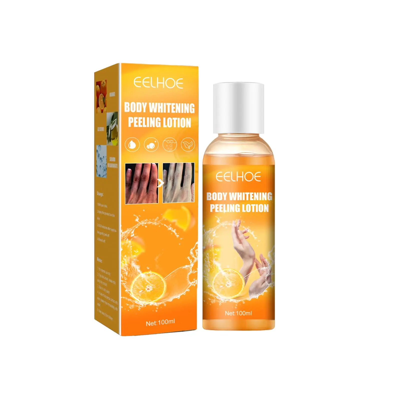 Hot Sale Eelhoe Black Skin Whitening Orange Body Peeling Lotion Organic Skin Care Whitening Peel Off Lotion Buy Body Whitening Peeling Lotion Skin Whitening Body Peeling Lotion Oem Custom Private