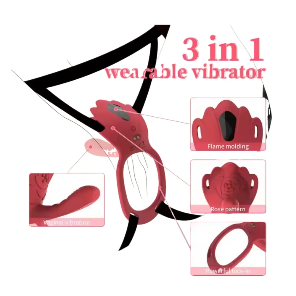APP Control Strap on Couple Adult Toys Vagina Rose Shape Wearable Vibrating Panty Sex Vibrador Tongue Vibrator Toy for Women APP Control Strap on Couple Adult Toys Vagina Rose Shape Wearable Vibrating Panty Sex Vibrador Tongue Vibrator Toy for Women