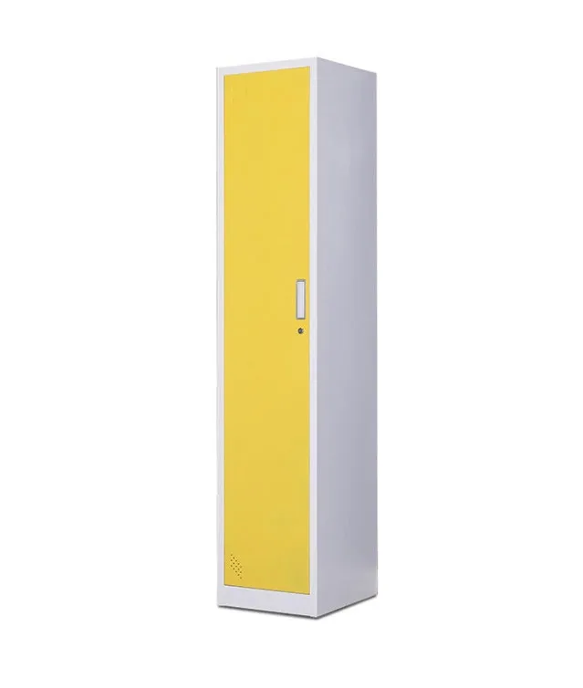 Single door Metal Locker With Mirror Yellow Locker Wardrobe Cabinet Compact Dolap Gym school staff dormitory