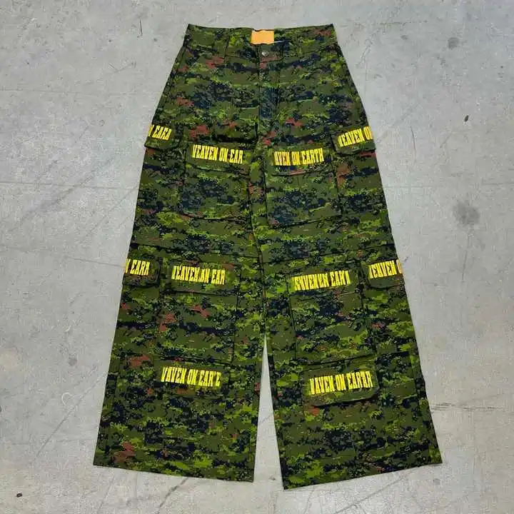 Salati Custom Pocket Lightweight Wide Leg Baggy Work Carpenter Casual Camouflage Cargo Pants Men gallery 8