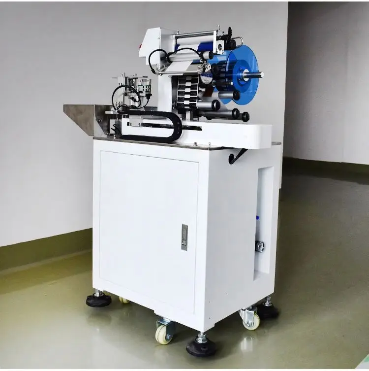 TEBAK Automatic Wire Folded Flag Labeling Machine Wrap Around Sticker Labeler for Harness USB Power Cord