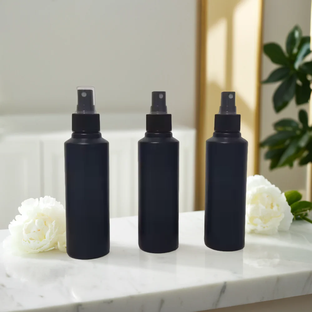 Factory Direct Empty 150ml HDPE Black Spray Plastic Bottle With Mist Sprayer