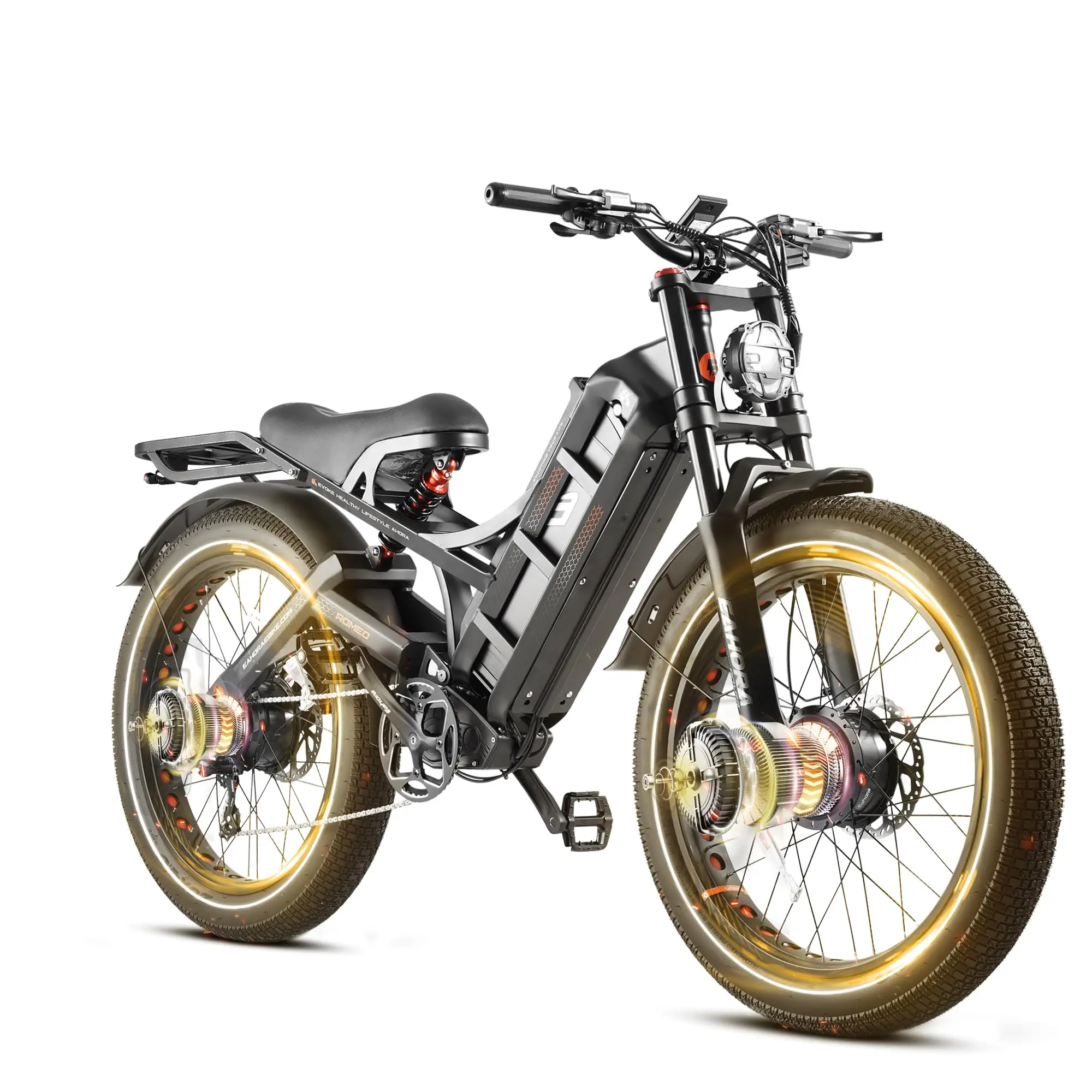 Retail Romeo Pro 200-250W 26 Electric Fat Tire Bike New Design  Chargeable Dual Motor Bike Ready Deliver Ebike Cycle