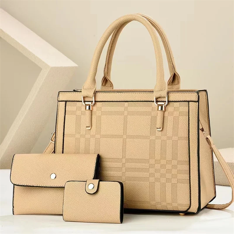 Large Capacity Fashionable Women's Tote Handbag PU Material with Zipper Closure Sac  Mai aperçu 8