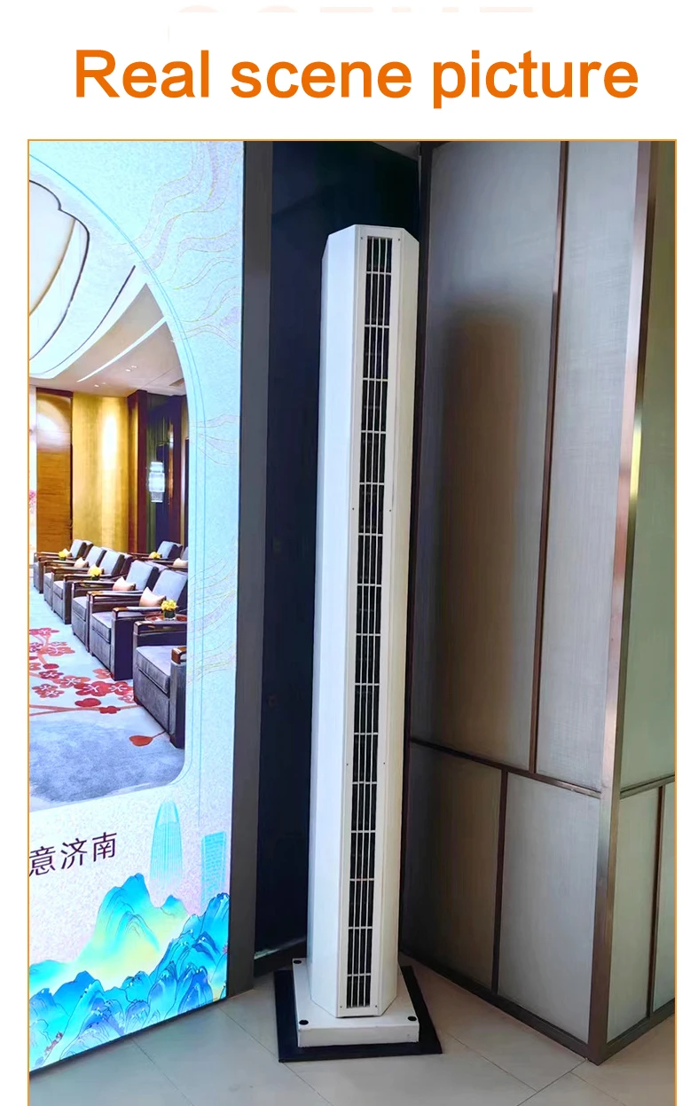 Lateral style axial flow side blowing electric heating hot warm wind air curtain