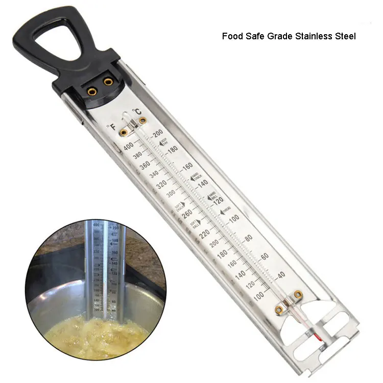 Stainless Steel Sugar Candy Thermometer Deep Fry Thermometer With Pot