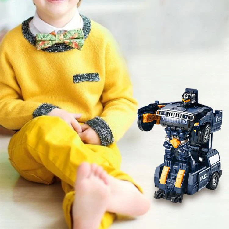 Remote-controlled Deformed Car Toy Acousto-Optic Universal Robot Vehicles Kids Music Light Projection Car Toys