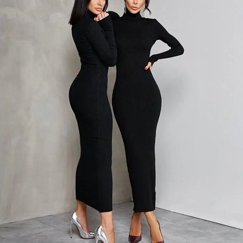 Yingtang 2023 Ladies Long Dress Luxury High Collar Long Sleeve Maxi ...