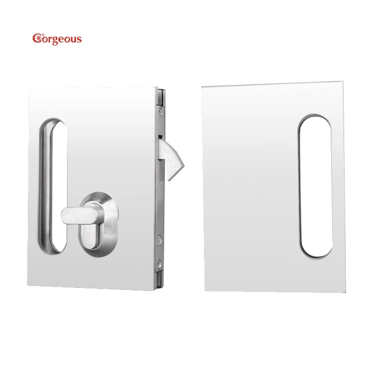 Square Sliding Glass Door Lock 304 Stainless Steel Handle Door