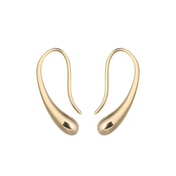 fashion 18k gold jewelry hanging 925 sterling silver water drops fish hook earrings E610E