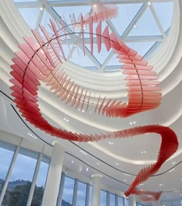 ECOJAS Luxury Glass Chandelier for Hotel Lobby Super Market Wedding Hotel New Design Large Pendent Light