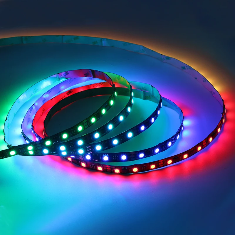 Гибкая цифровая светодиодная лента WS2811 WS2821 5 м 24 в пост. Тока/12 Тока 5050 RGB цвет