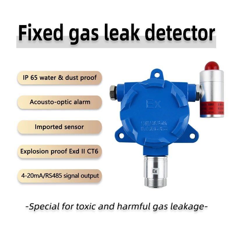 ATEX CE Certificate Fixed H2 Gas Sensor Battery Room Use Hydrogen H2 Gas Leak Alarm Detector