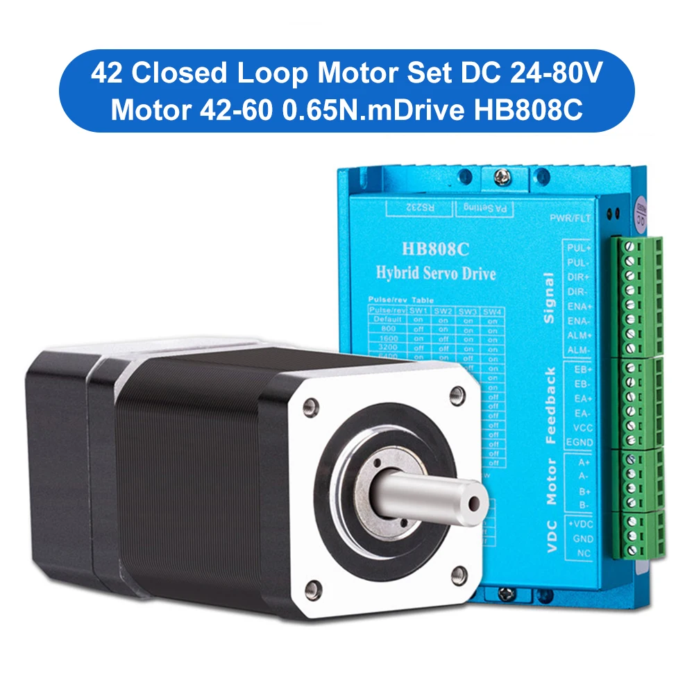 Easy Installation NEMA17  Hybrid Closed Loop Stepper Motor and HB808C Driver Kit for Cnc Lathe