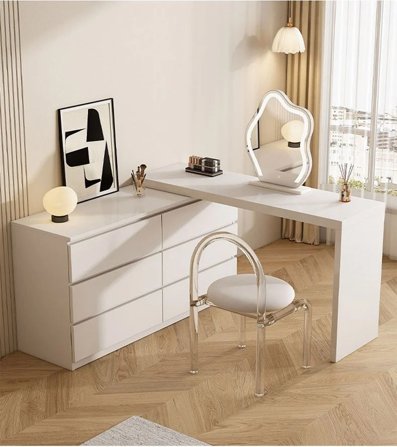 Coiffeuse Petit Bureau Rabattable Avec Miroir Et Lumières Ensemble De Vanité 2 Tiroirs De Rangement Et Tabouret Table De Maquillage De Luxe