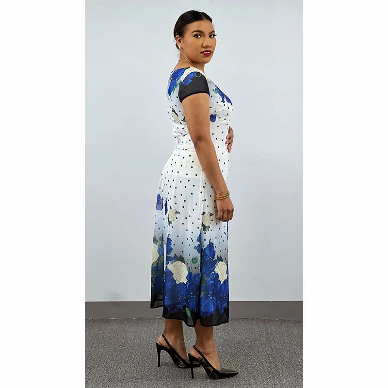 midi dress long sleeve Adrianna Papell Floral Chiffon Midi Dress
