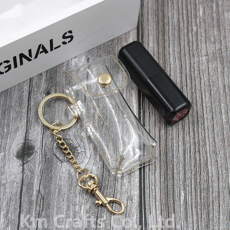 Chapstick Pouch Keychain Transparent PVC Fashion Lipstick Holder