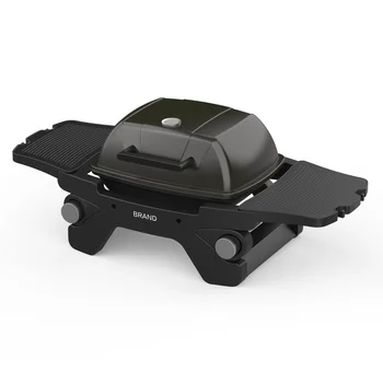 12,000 BTU One-Burner Stainless Steel Propane Gas Grill Patio Garden Barbecue with Two Foldable Shelves