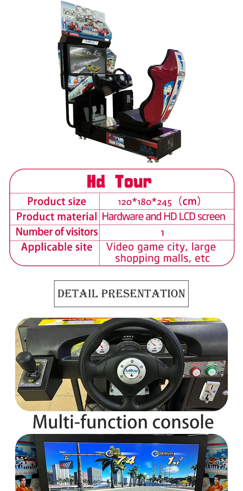 Simulator Racing Car Arcade Coin-operated Video Game Console Game Motorcycle Center Racing Console Speed Video Arcade