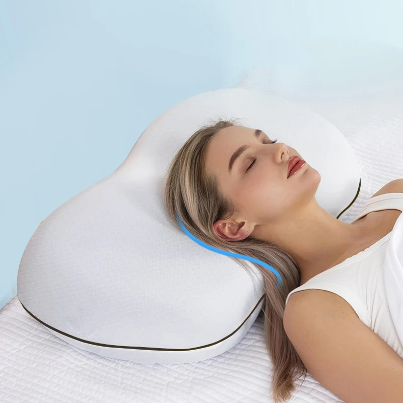 Double-sided Different Fabric Zipper Cooling Shredded Memory Foam Sleeping Pillow for Neck