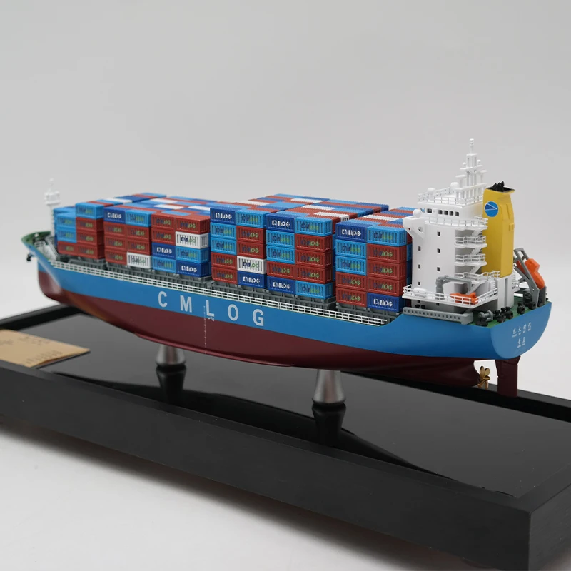 【A】O.A.S Customized 30cm Opening Diecast Ship Model Handmade Factory Freight Forwarder Gift Container Model