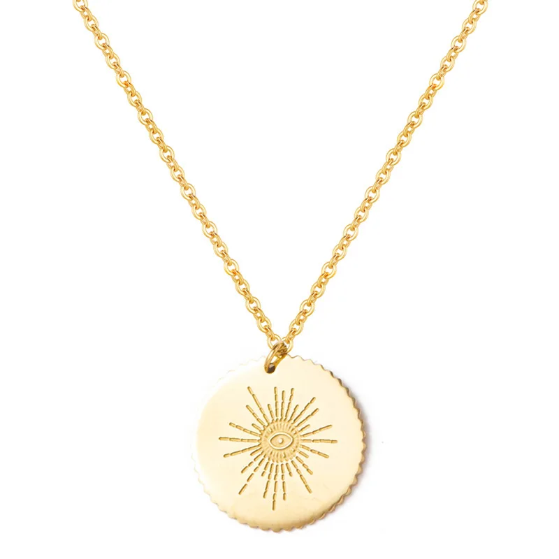 Buy Sun Coin Pendant Necklace,18k Gold 