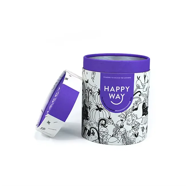 Custom Kraft Cardboard Candle Tea Cosmetic Paper Packaging Tube Cylinder