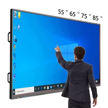 University 75" 4k White Intelligent Ops Interactive Whiteboard Smart Boards 4k With Camera Smart Class 65inch Best Smart Board