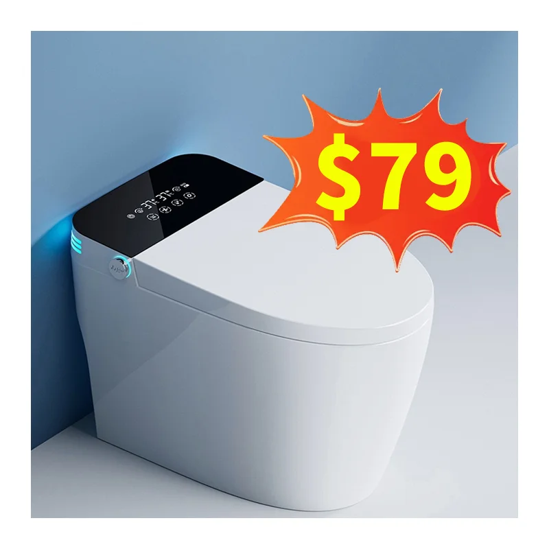 Fully Automatic Modern Sanitary Ware Foot Sensor Flush Smart Toilet with Remote Control Electric Bidet Smart Toilet for Home Use
