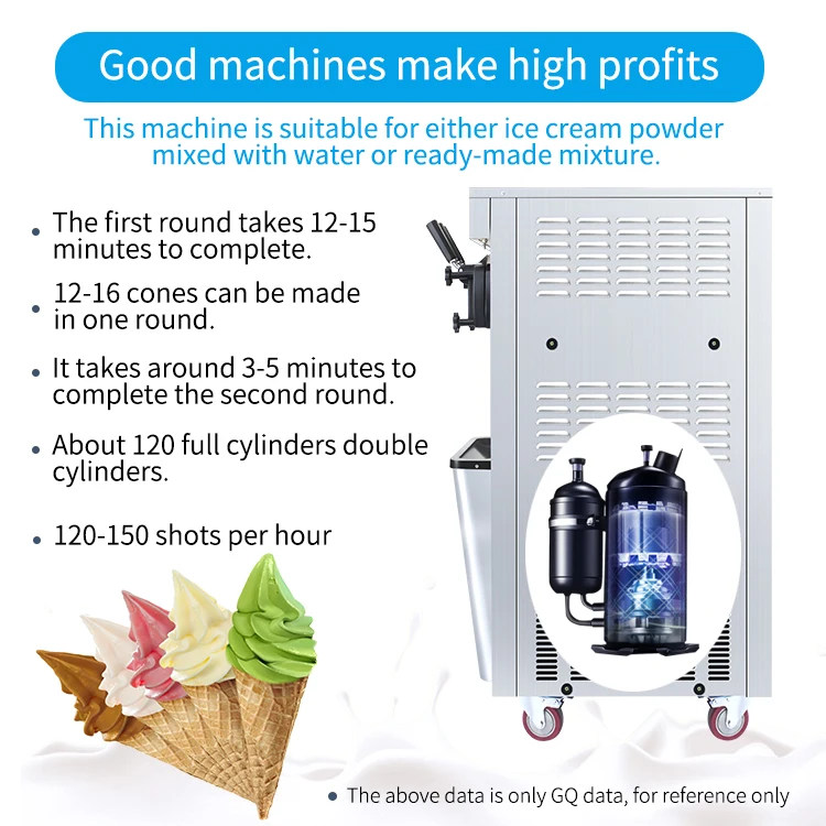 25-28L/H Commercial Gelato Ice Cream Machine 3 Flavor Italian