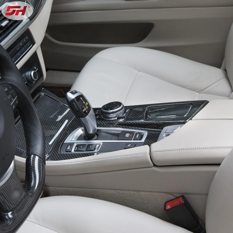 Real Dry Carbon Fiber Interior Trims Car Interior 5 series Center panel trim for BMW F10 F18 5 series 2011-2017