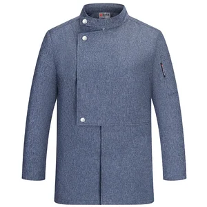 High-End Men's Long Sleeve Western Restaurant Chef Coats Black Kitchen Catering Clothing Woven Fabric Workwear Summer Cooking