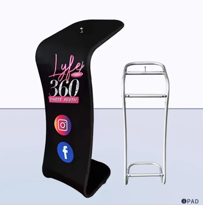 Custom iPad Sharing Station Stand for 360 Photo Booth With Logo Print Tension Fabric Tablet Stand H9f9c817f4b444fca9c3d12a4e31aceb1v