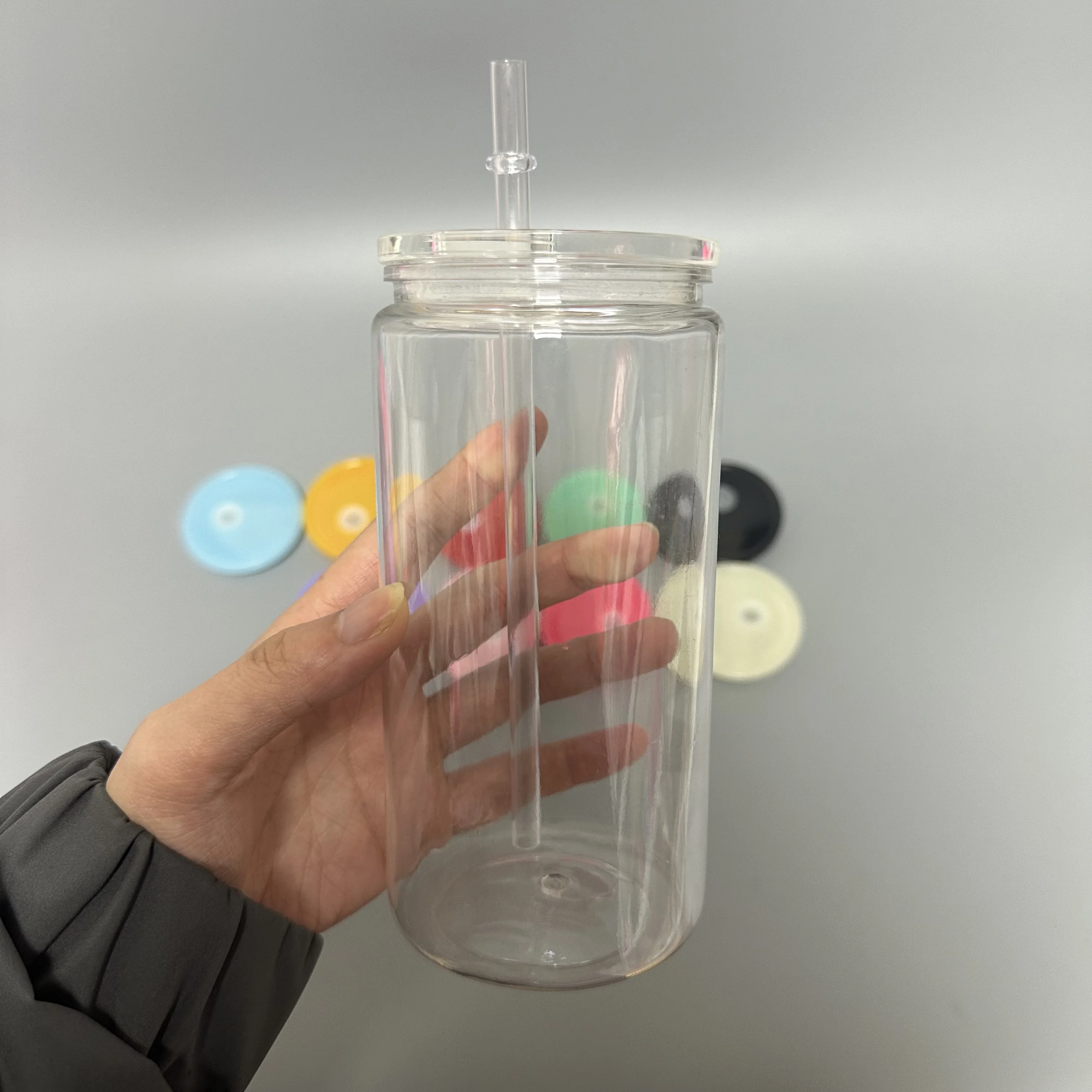 Usa Warehouse Beer Soda Can Shaped 16oz Clear Acrylic Plastic Cup With