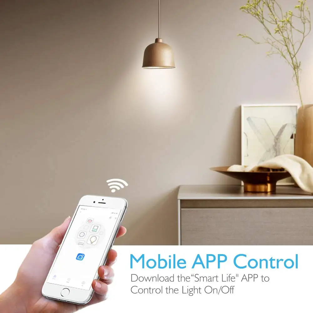 Smart Wifi Switch Relay, eMylo Wireless Remote Control WiFi Light Switch  90-250V One Channel Voice Control Outlet Timer Work with Alexa Google