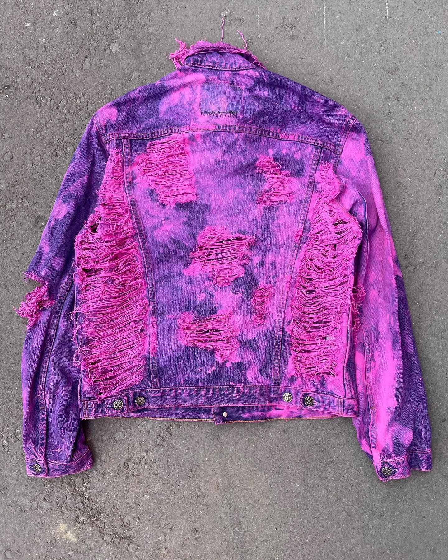 Salati Custom Designer Streetwear Hip Hop Man Zip up Tie Dye Destroyed Wash Oversized Vintage Jeans Denim Jacket Men Jackets gallery 2