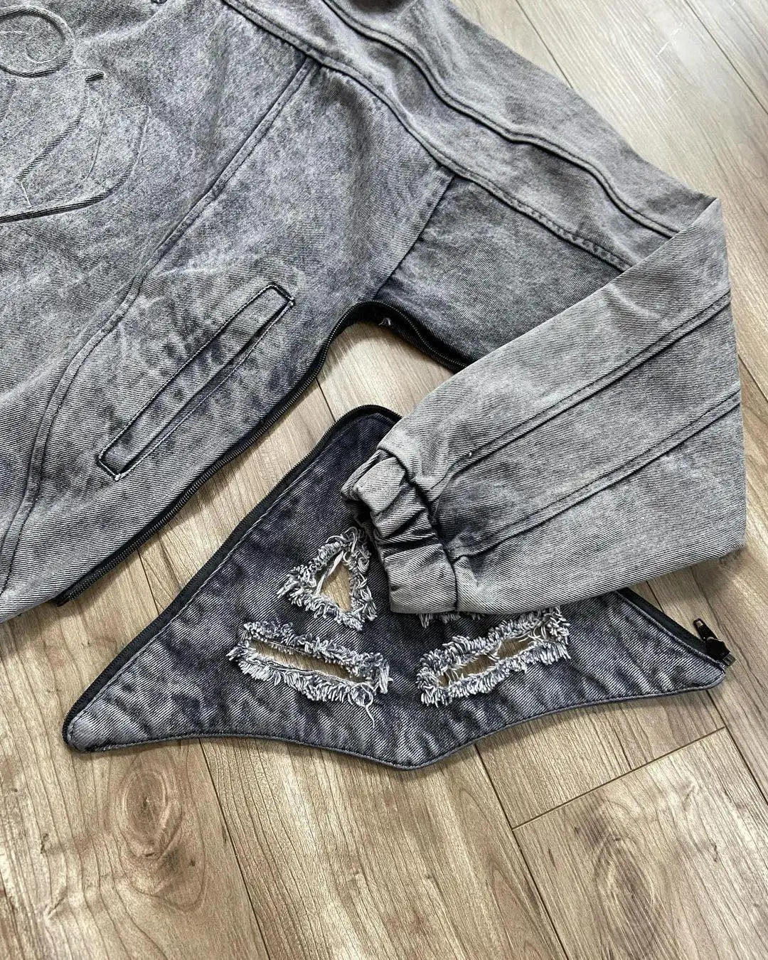 Salati Clothing Manufacturer Y2K Pullover 3D Embossed Distressed Stone Faded Acid Wash Balaclava Ninja Mens Hoodie Sweatshirt gallery 4