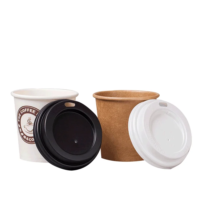 50pcs Thick disposable black coffee milk tea cup 280ml 400ml 500ml hot  drink packaging beverage cups