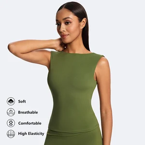 Recycled Nylon Activewear Top Workout Yoga Top for Women Sleeveless Backless Gym Top Women's Training Top Yoga Active Tank Top